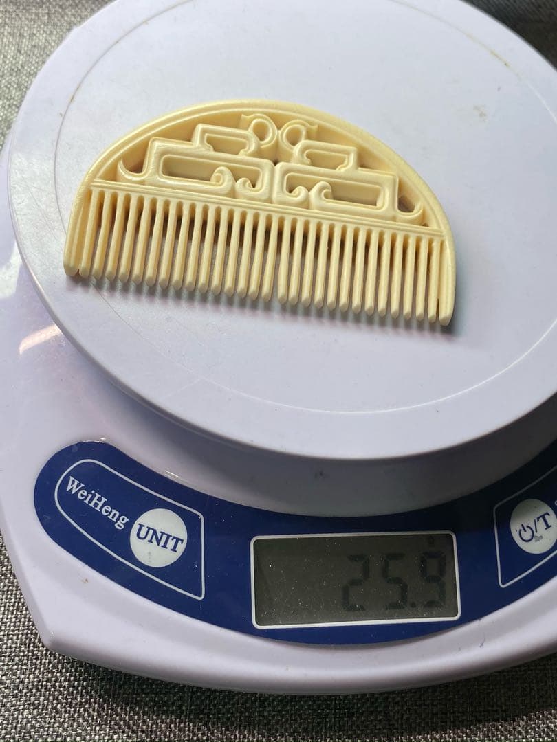 天然マンモス牙美しい手作り彫刻 一櫛百順 髪櫛(25g)