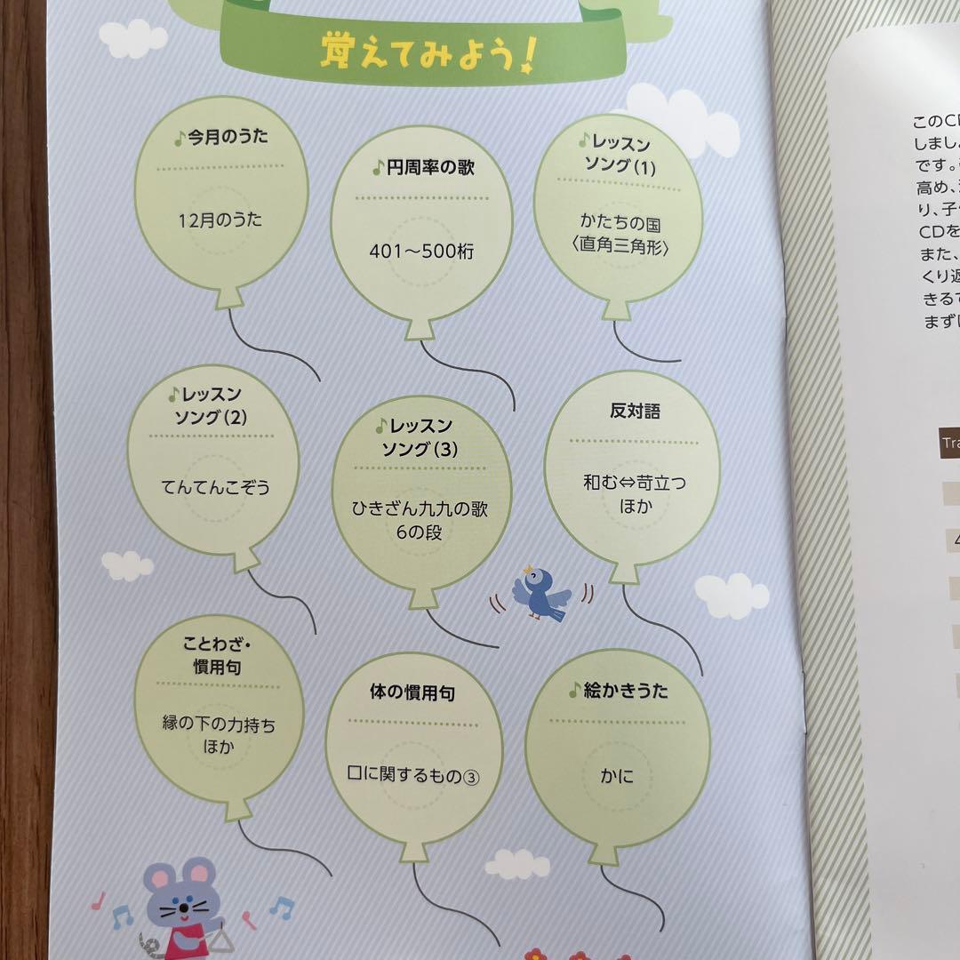 右脳開発　七田式 脳力開発CD いぬ　年少　3〜4歳　1年分