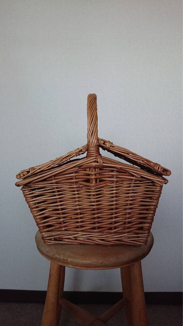 イギリス　アンティークバスケット