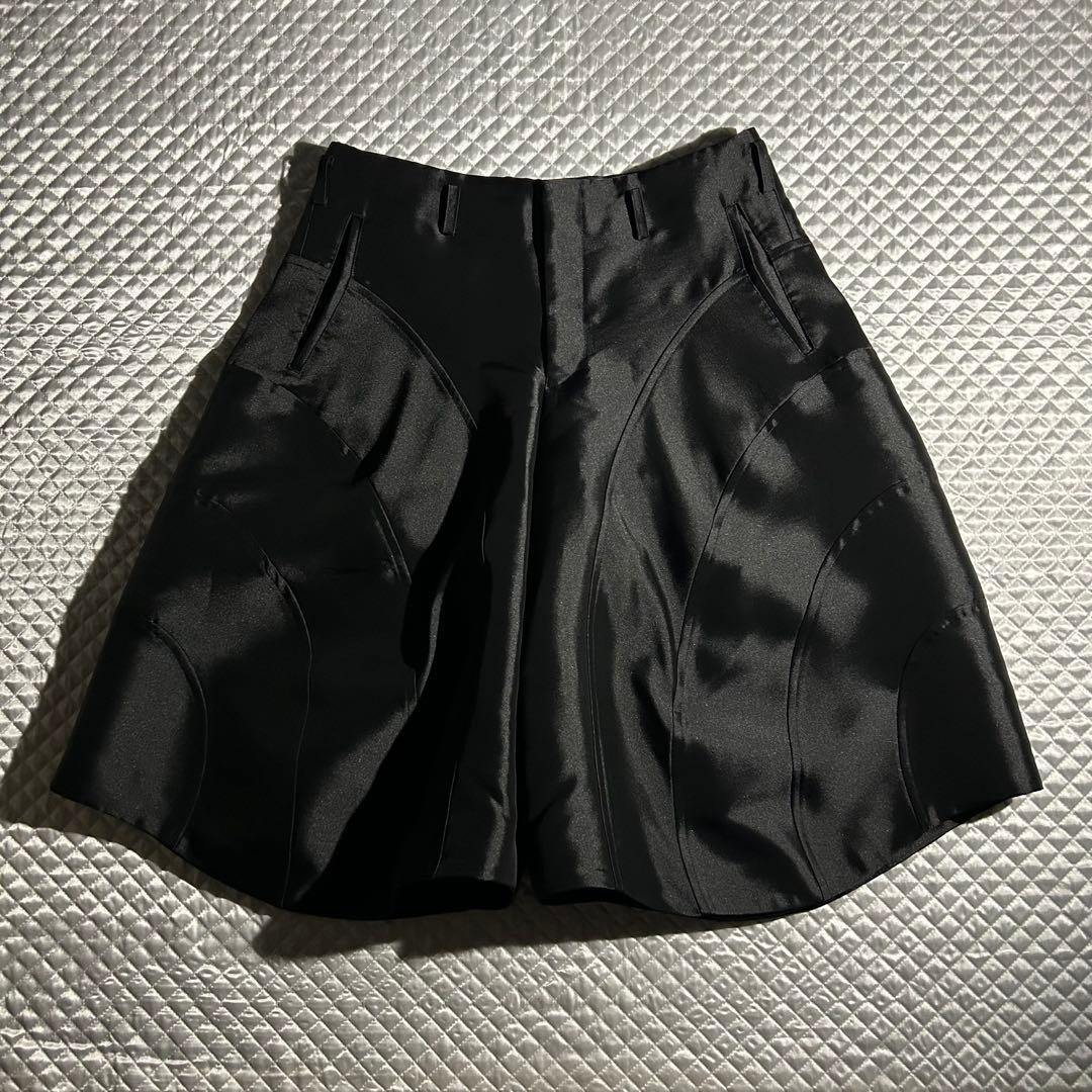 AD2024 25SS バミューダワイドショーツ 黒 ポリエステル