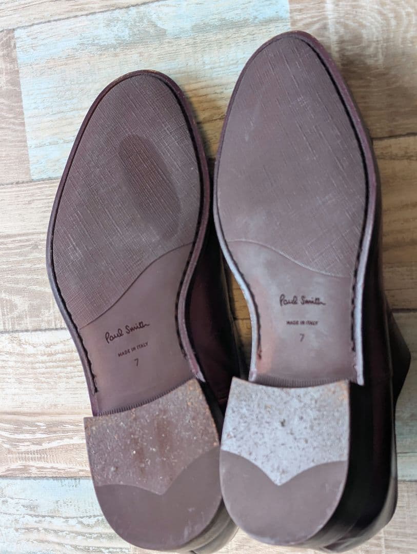 イタリア製 バーガンディ 内羽根 レザー シューズ size7