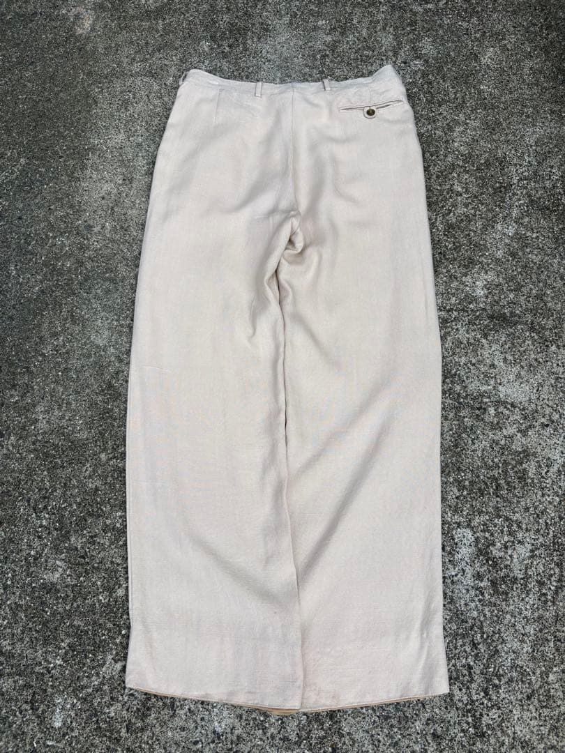 あ*お様 50s 60s 70s レーヨンスラックス ベージュ 白 viscos