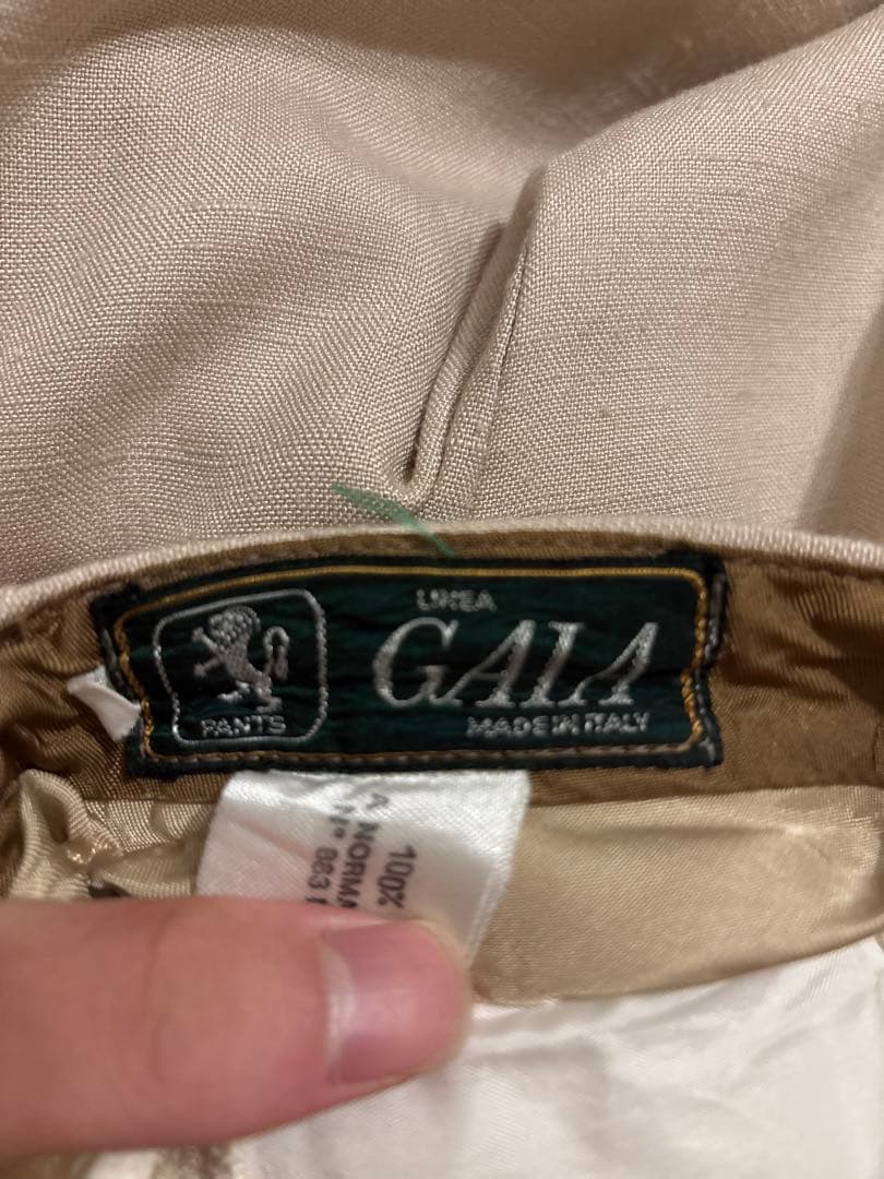 あ*お様 50s 60s 70s レーヨンスラックス ベージュ 白 viscos