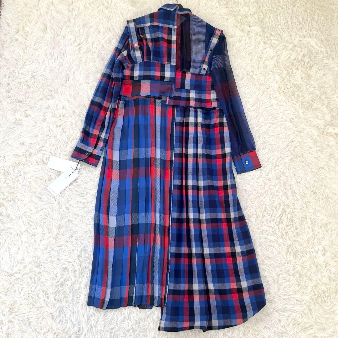 【タグ付】サカイ　sacai チェックシャツワンピース　SIZE2