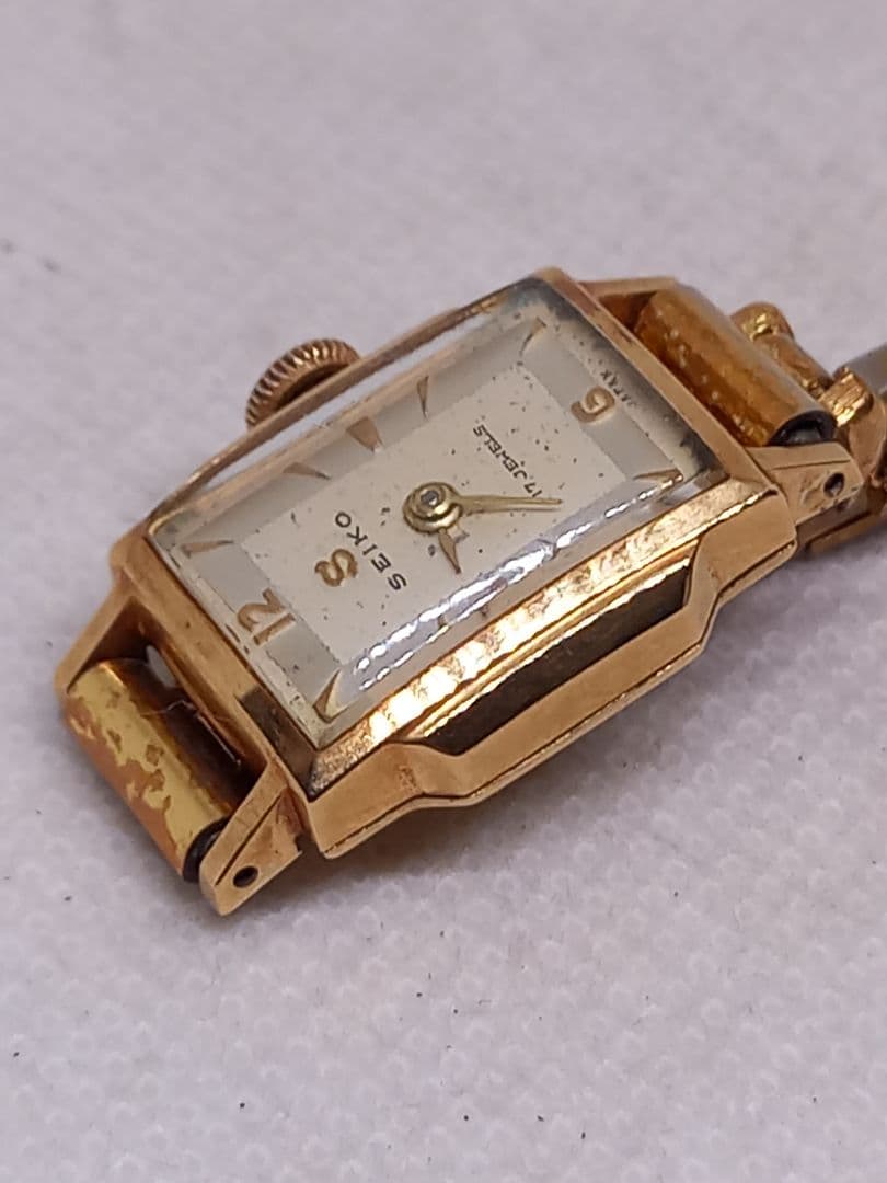 SEIKO K18ゴールド 時計　レディース　Sマーク　蛇　ART DECO