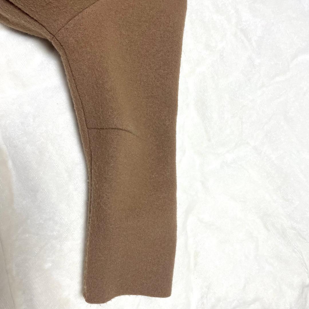 ヨシエ　イナバ　ミドル丈　コート　毛　ベージュ　フード