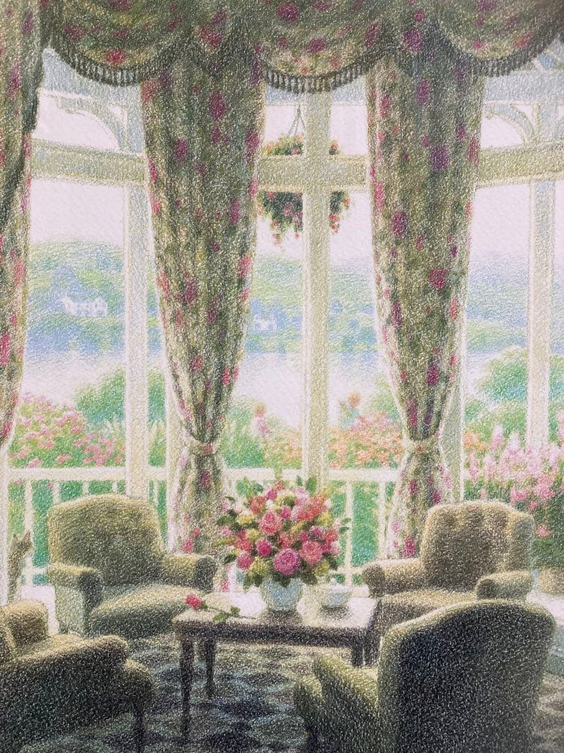 【真作】笹倉鉄平「湖水をながめながら」ジクレー 直筆サイン 保証書有 版画 絵画