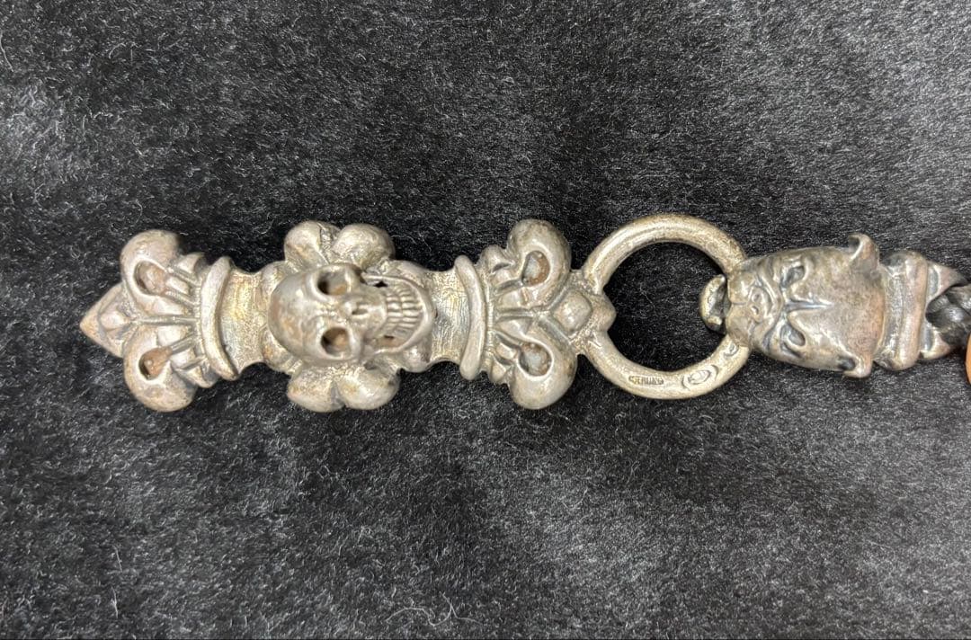 ガボールタイプ、レザー&スカルウォレットチェーン