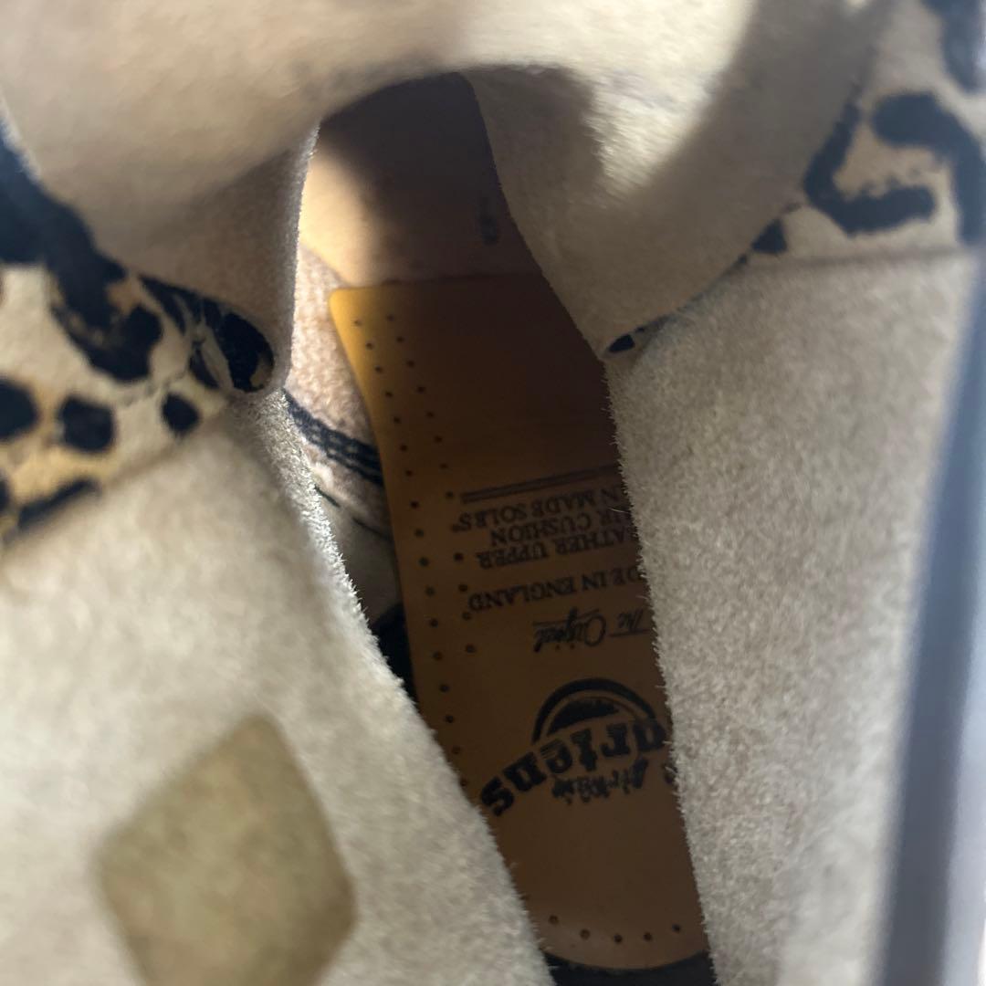 ドクターマーチン　UK6 ヒョウ柄　ハラコ　ファブリックブーツ