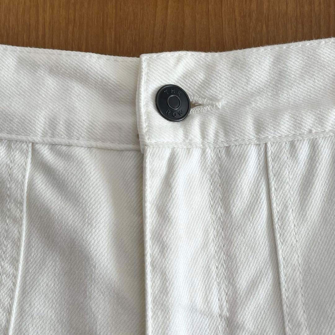 【THE ROW】ホワイトデニムワイドレッグパンツ