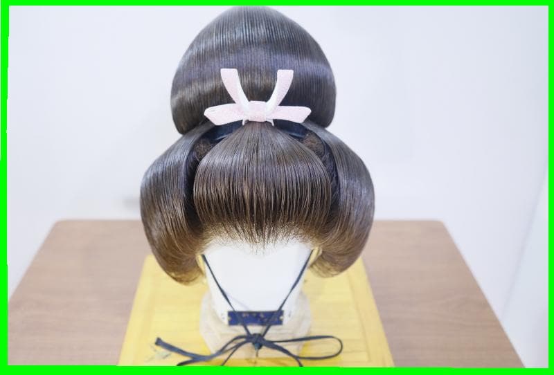 ◆文金高島田　しげもりかつら　人気の栗色　3号◆かつら用中古ケース付き　②