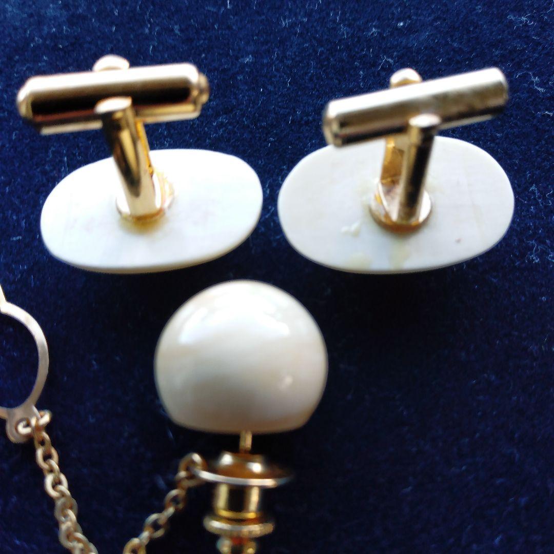 鯨歯　マッコウクジラ　カウス・ネクタイピン10セット（箱なし）①