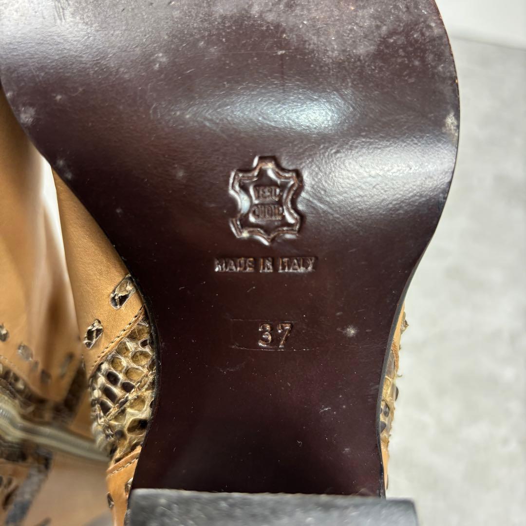 サルトル SARTORE レザー ウエスタンブーツ イタリア製 蛇柄 37