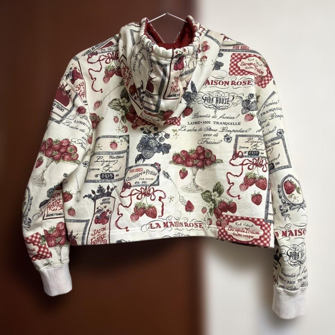 ピンクハウス カールヘルムサロンドフレーズ ストロベリープリント パーカー