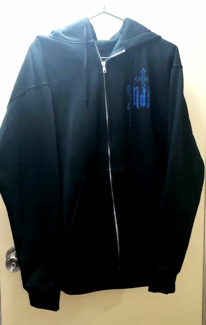 Moi dix Mois 裏起毛　ブルーロゴ　パーカー　XL　ブラック