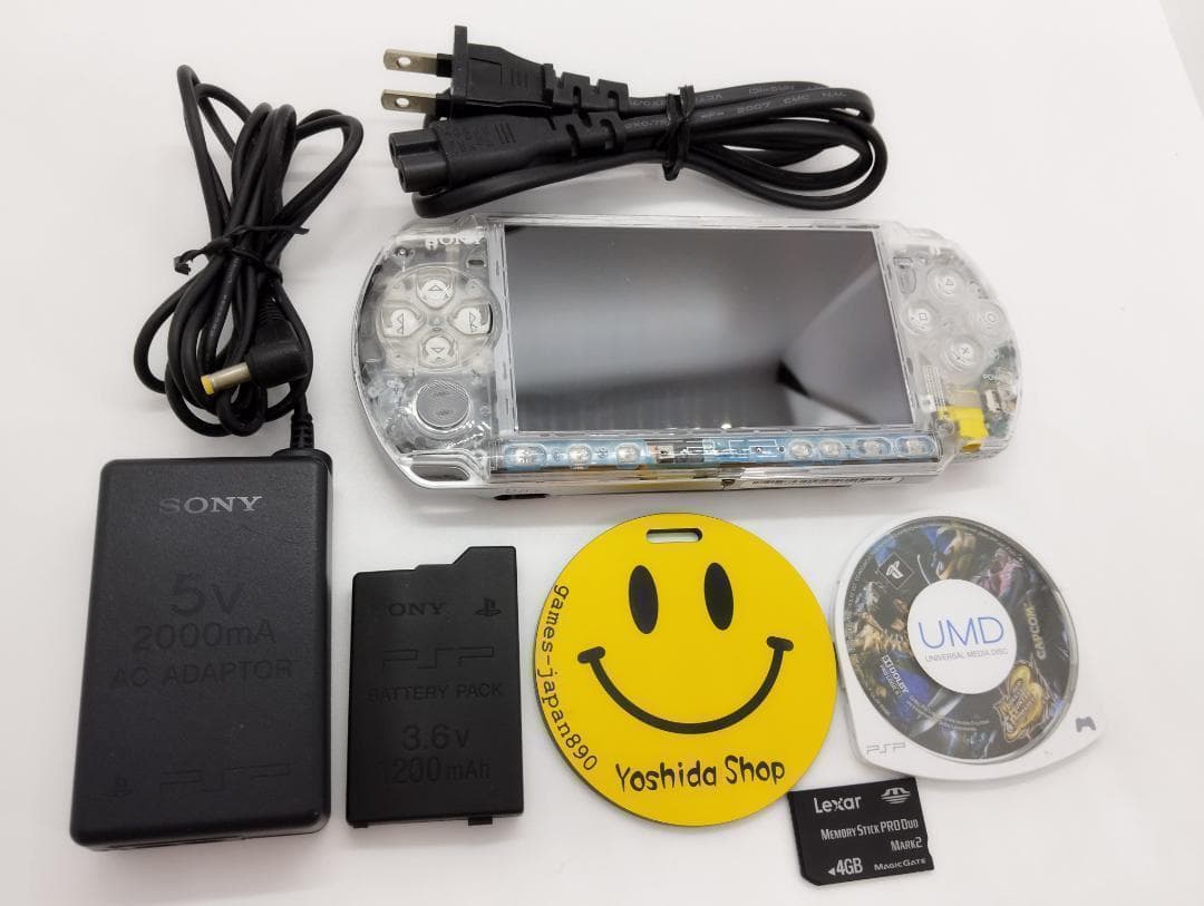 PSP 3000 すぐ遊べるセット【美品・カスタム】スケルトン