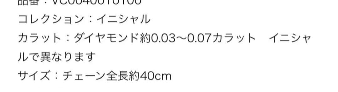 試着のみ　アーカー　イニシャルネックレスR
