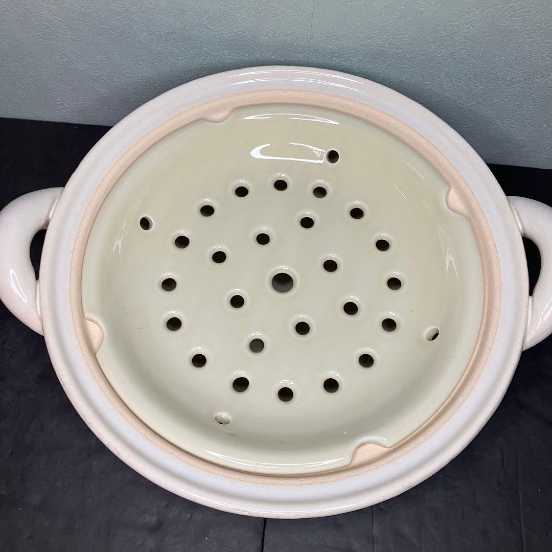 長谷園　ヘルシー蒸し鍋　大　土鍋　直径約30㎝　伊賀焼　未使用品