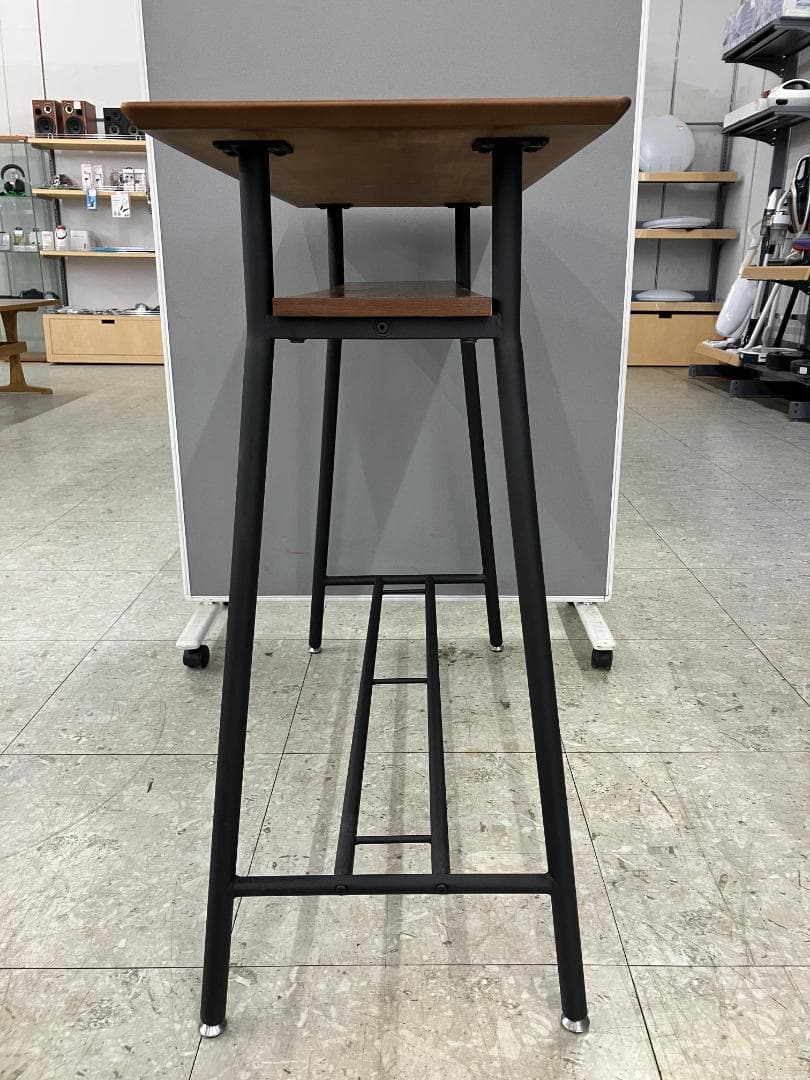 カウンターテーブルセット イス×2 ブラウン