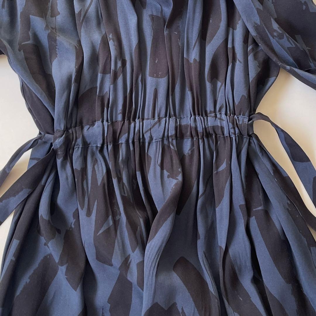 2024✨SACRA アブストラクトペインティング ワンピース ネイビー 38