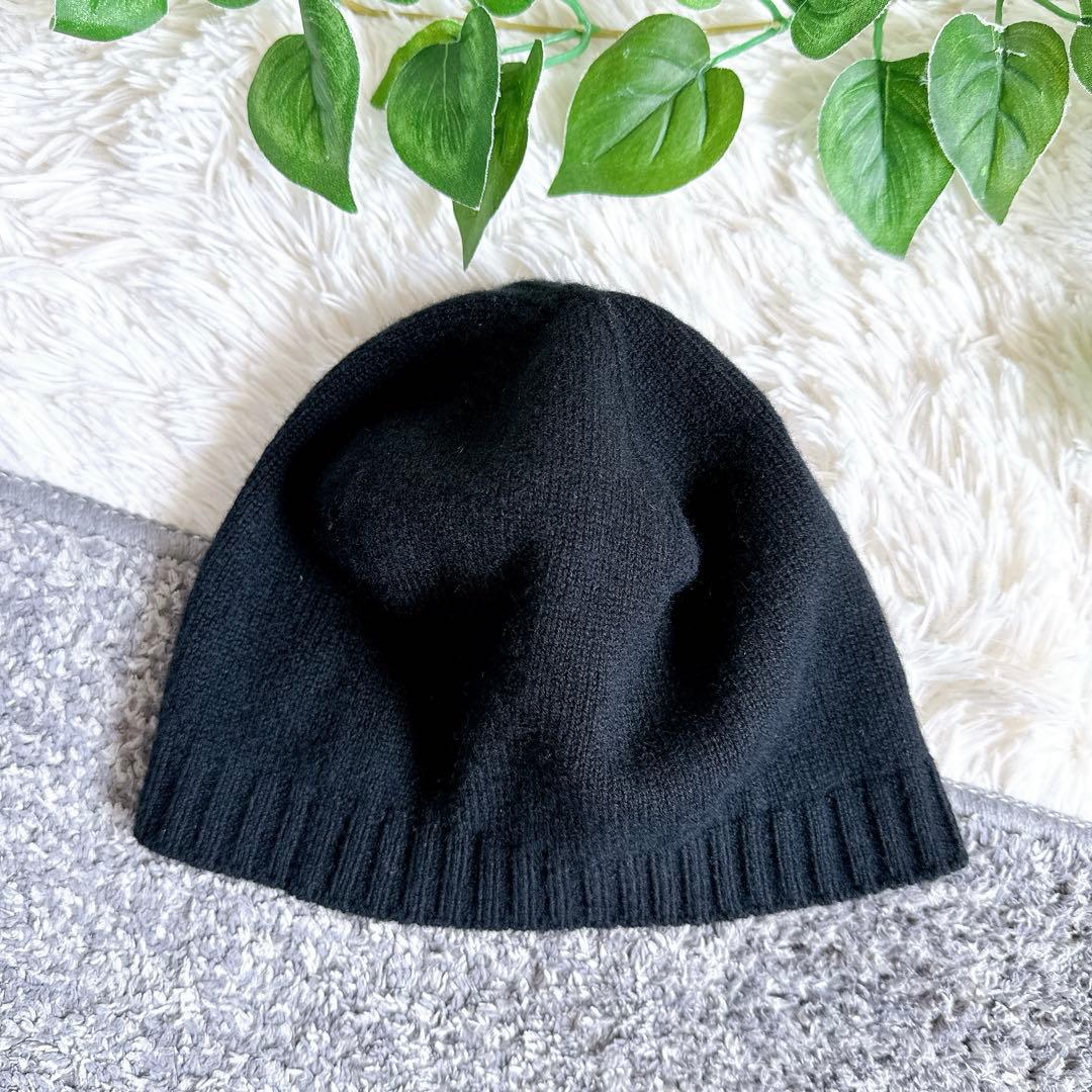 正規品　HERMES エルメス　カシミヤ100% ビーニー　ニット帽　ブラック