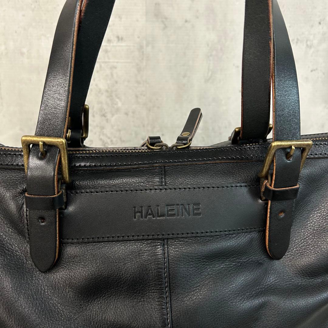 PIC HALEINE ボストンバッグ 牛革 ヌメ革 レザー ブラック
