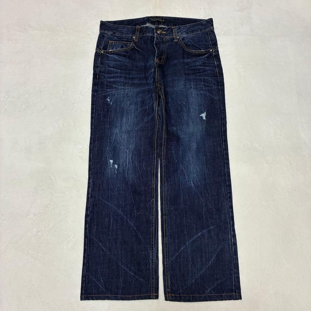 【極美品】RED PEPPER ed hardy デニム 鬼ヒゲ 濃紺 32