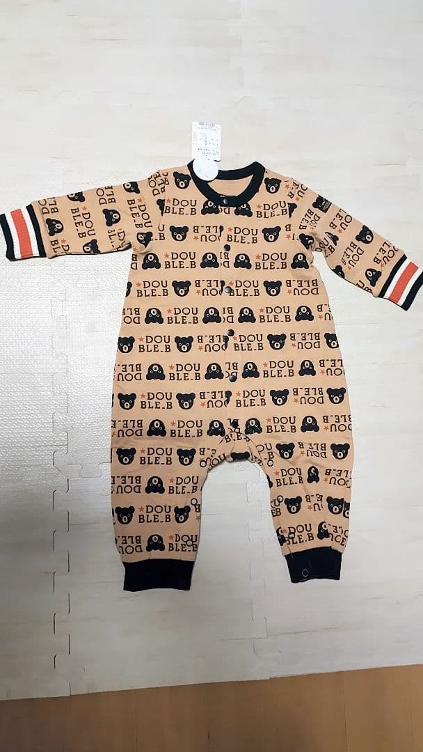 ミキハウス ダブルB チョコレートベアカバーオール 80サイズ