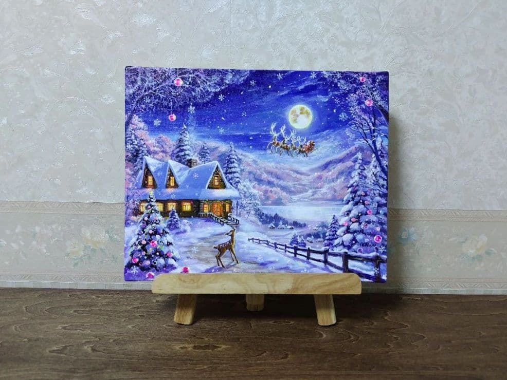 ぷ*あ様 【夜空を眺めて】アクリル画 F3 風景画 絵画