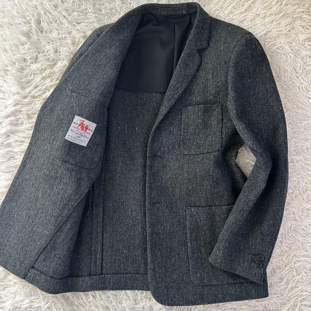 極美品　MARGARET HOWELL ツイード　テーラードジャケット　グレー