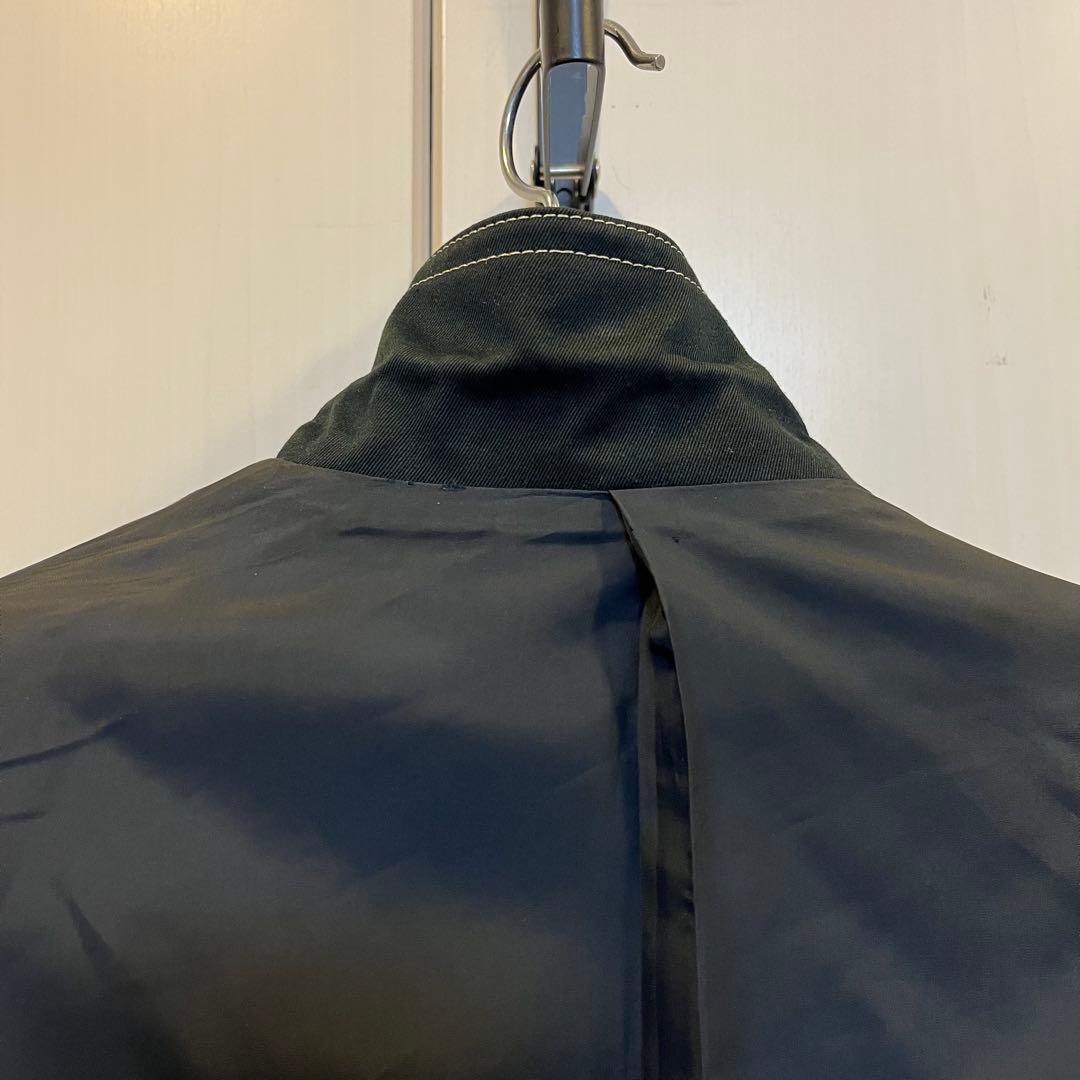 【Y’s】 コットンジャケット 白ステッチ ジッパーポケット ［黒］