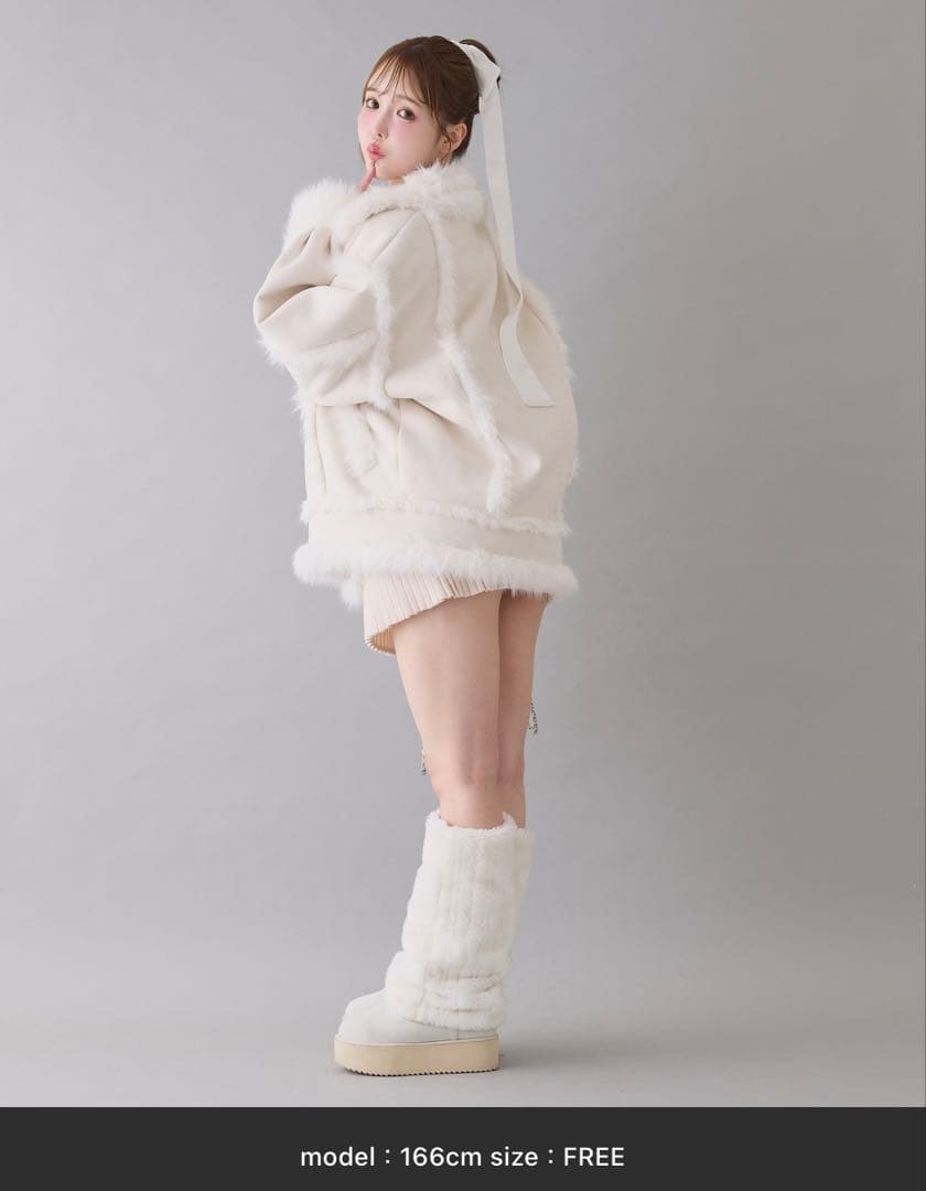 最終値下げ　ムートンミドルコート　ムートンコート　白コートniceclaup