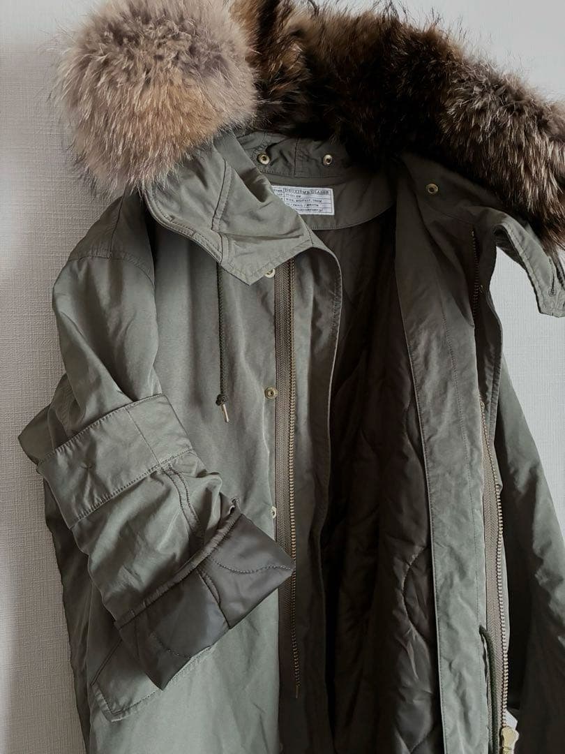 美品【ドゥーズィエムクラス】モッズコート　ファーライナー付き　カーキ　38