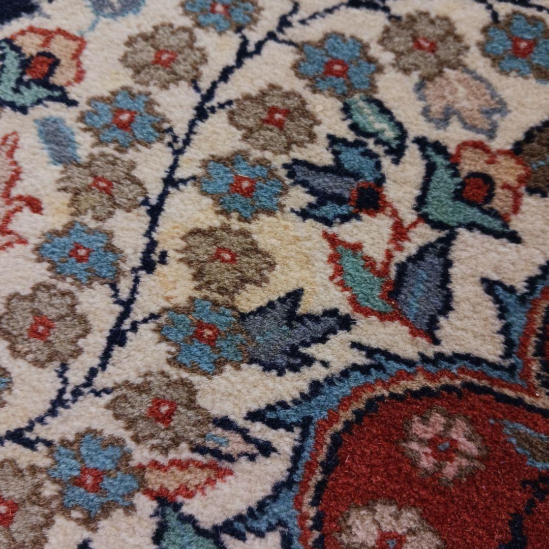 Y2651 高級トルコ絨毯 ウール 手織り 158×96㎝ 小花柄