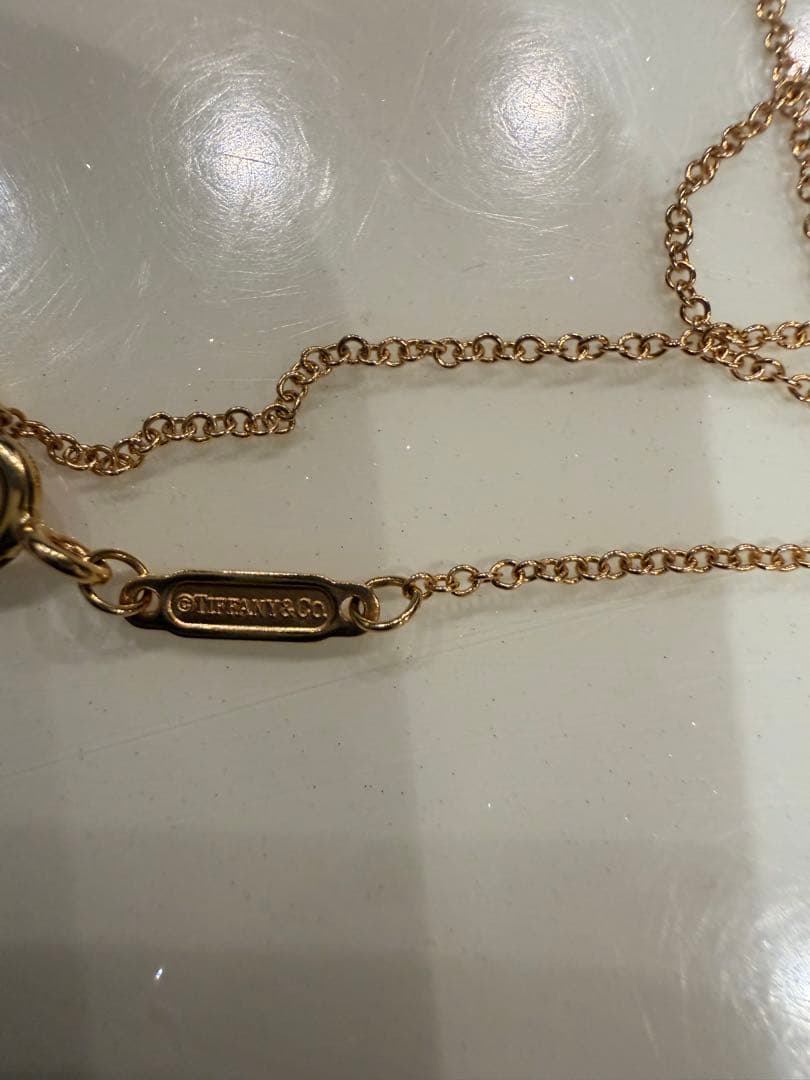 ティファニー　スマイルラージ　ピンクゴールドネックレス