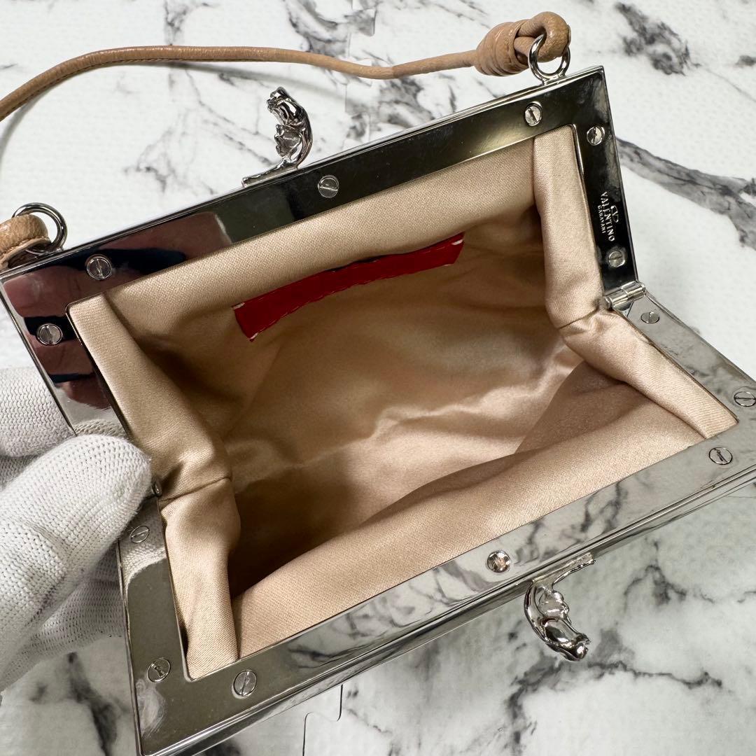 極美品◎ ヴァレンティノガラヴァーニ　パーティーバッグ　サテン生地　花柄刺繍