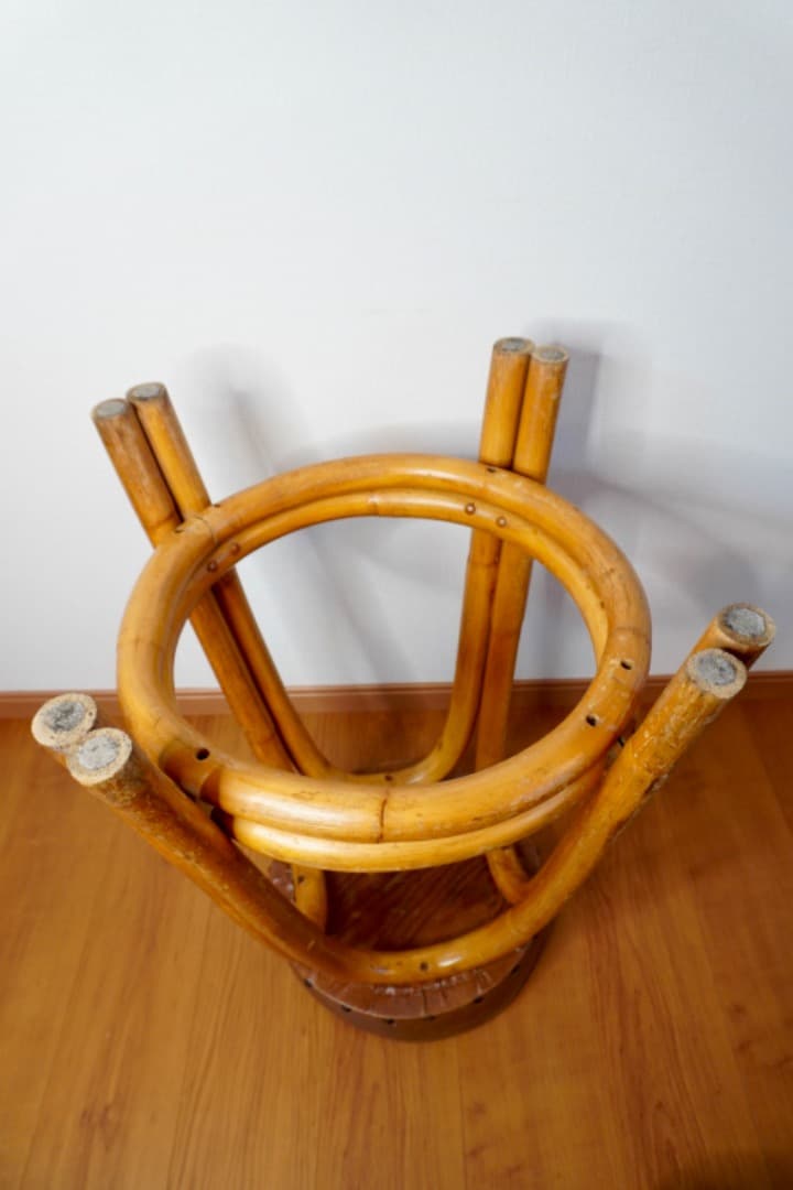 USヴィンテージ ラタン カウンターチェア スツール②