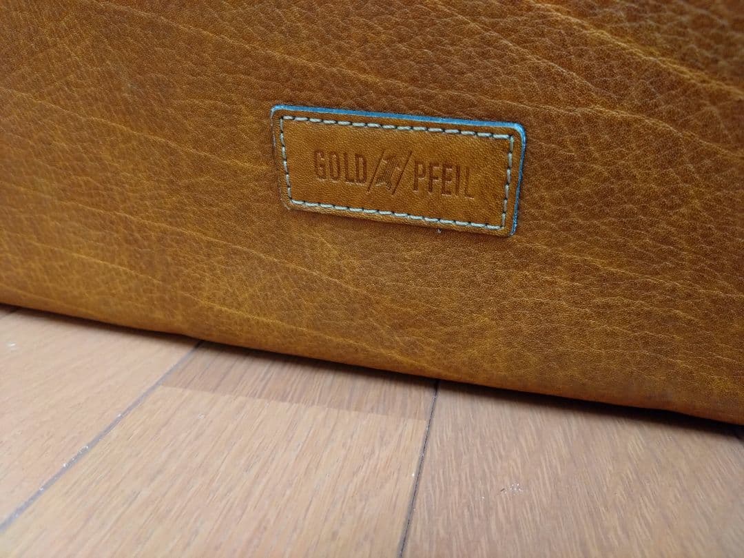 GOLD/PFEIL ブラウンレザーボストンバッグ