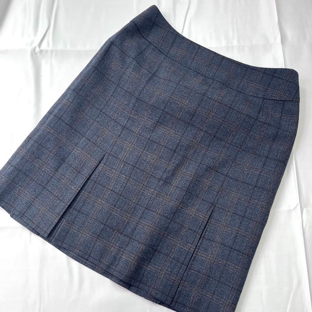 極美品 オンリー　レダ　スカートスーツ　セットアップ　ネイビー　グレンチェック