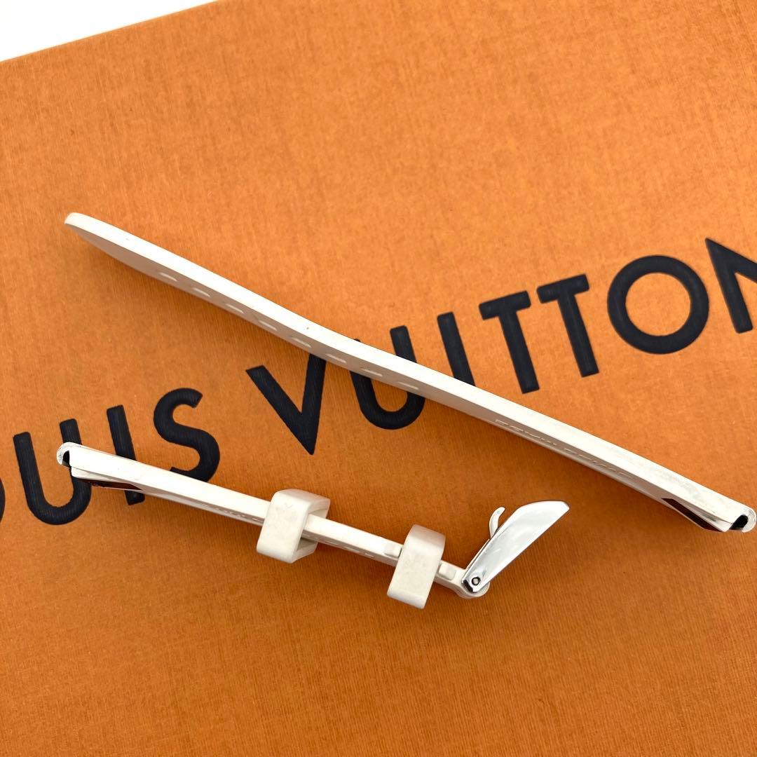 美品 ルイヴィトン タンブール ベルト モノグラム ワンタッチ ホライゾン 白