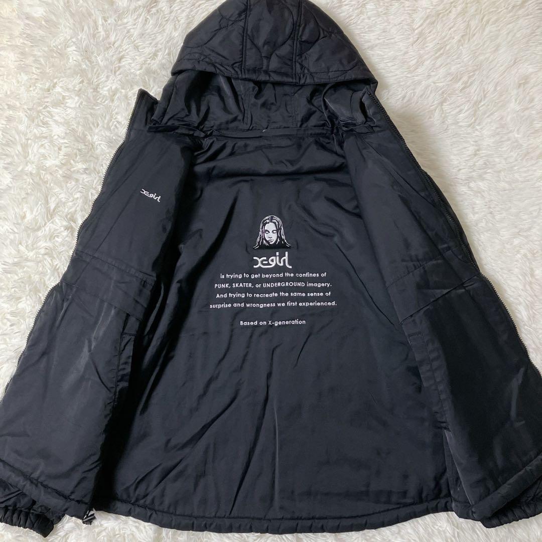 【人気】X-GIRL REVERSIBLE QUILTED JACKET L 黒