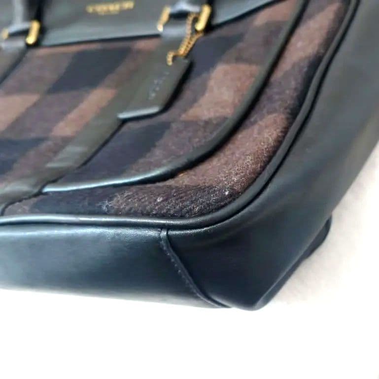 COACH　コーチ　ウール×レザー　2WAY　ショルダーバッグ　ビジネスバッグ