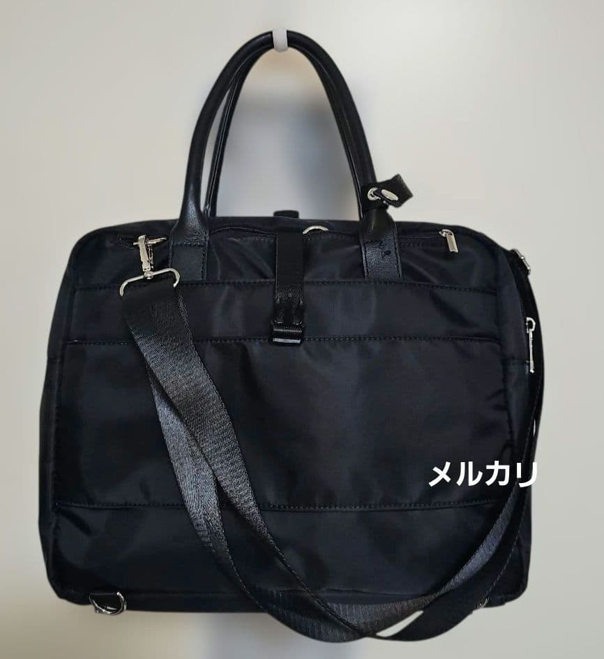 金具付き ナイロン 4way A4 PC収納 キャリーオンバッグ ブラック