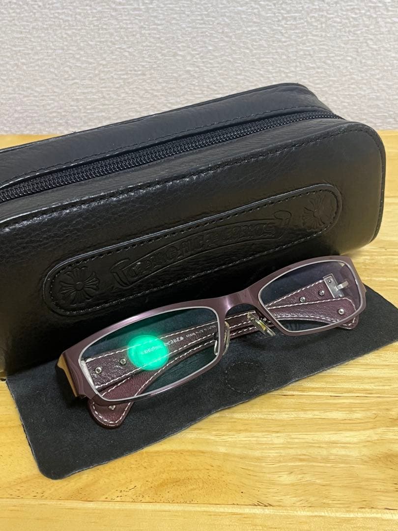 【美品】クロムハーツ HOT TOOL メガネ メタリック パープルブラウン