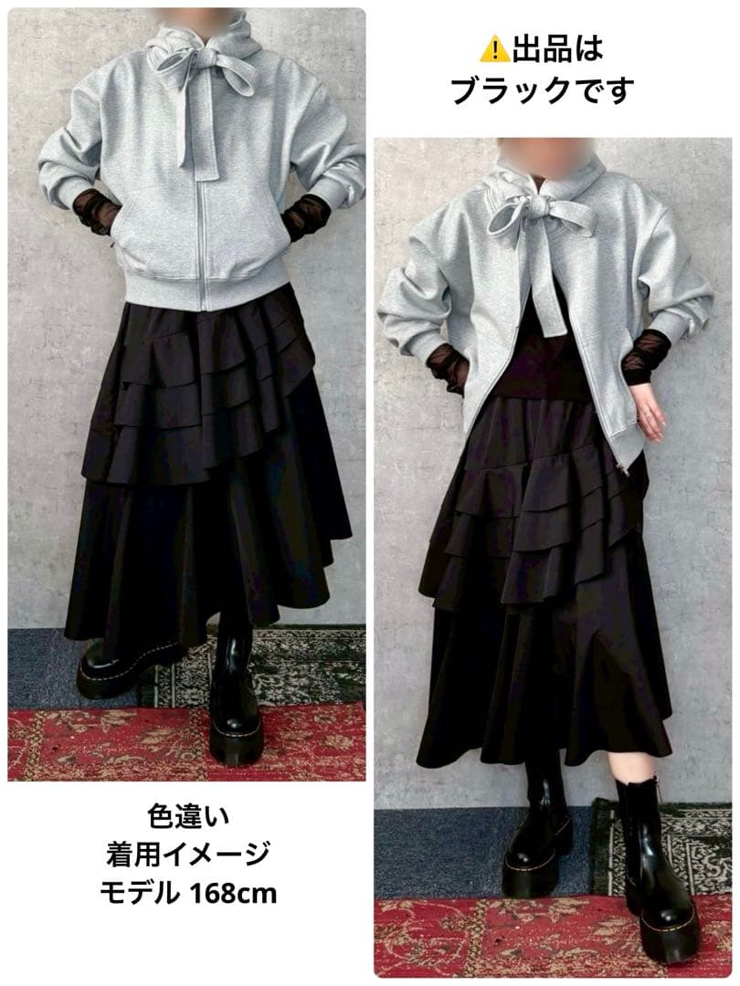 ✨26ss新品✨TRANOI トラノイ ボンディングジップアップフーディブラック