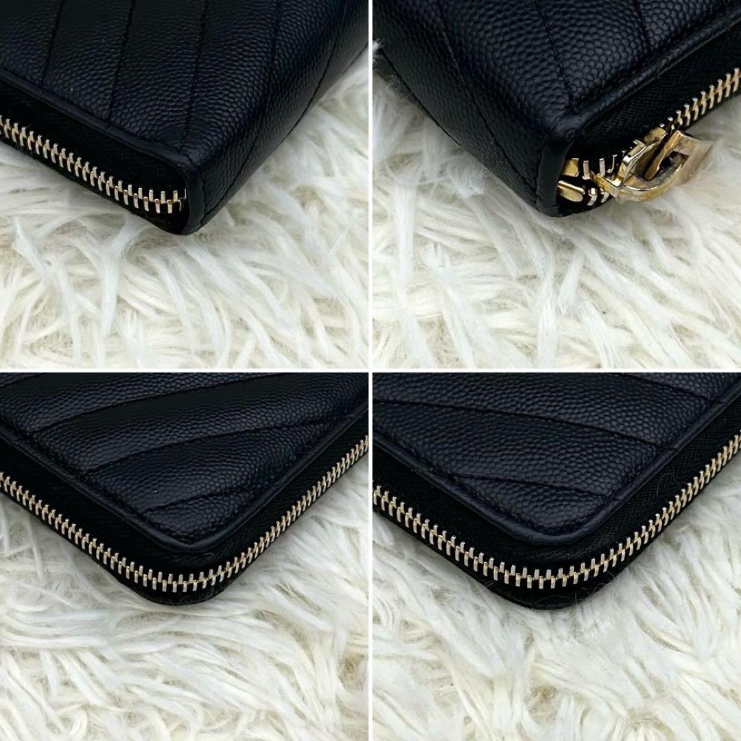 ［美品］SAINT LAURENT ラウンドファスナー カサンドラ 長財布