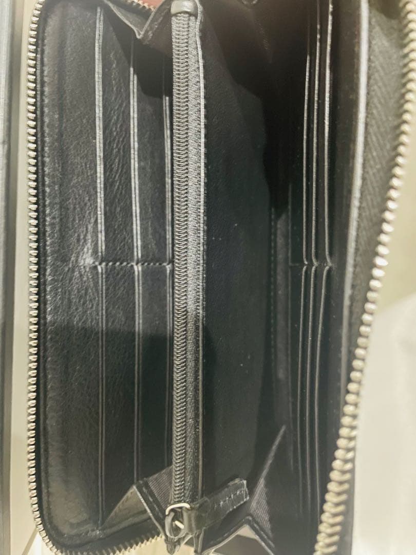美品✨ グッチ 長財布 ラウンドファスナー マイクロシマ ブラック レザー