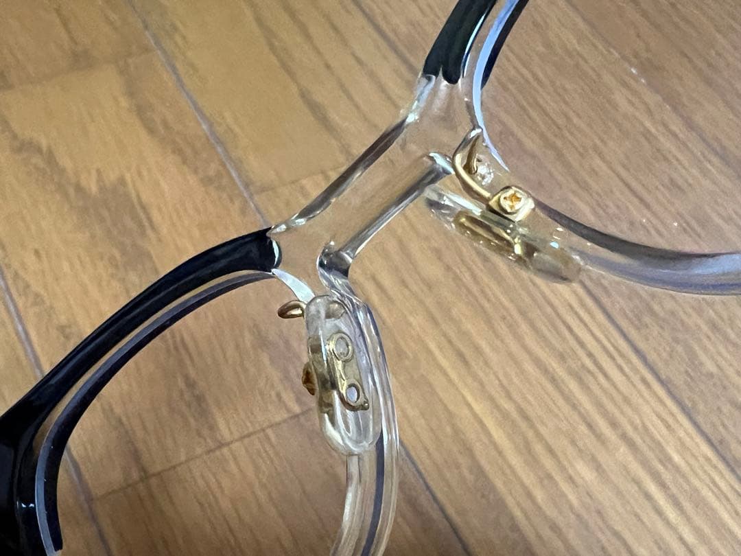 中古品 白山眼鏡 POST TWO-TONE ブルーxクリア