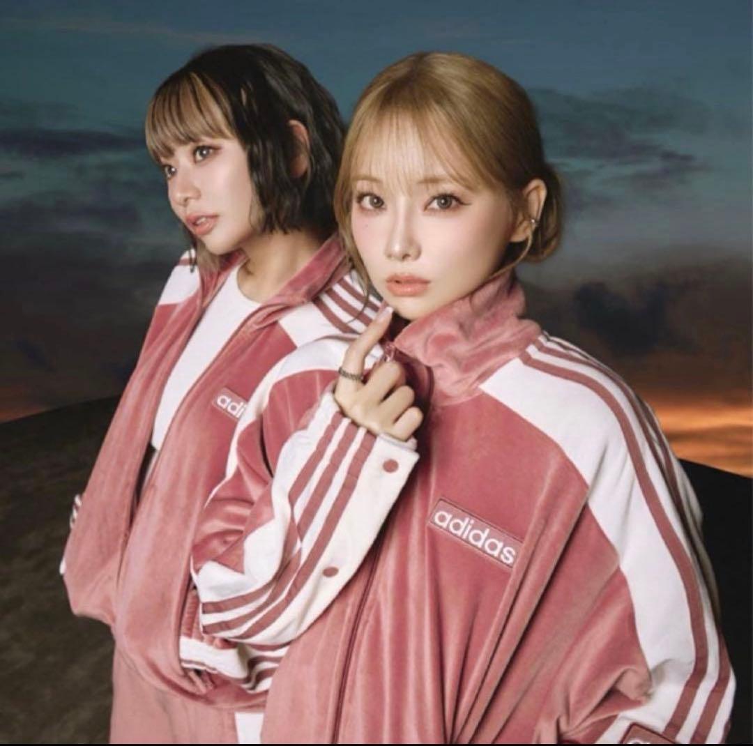 adidas ピンクベロア w adibreak velour tt XLサイズ