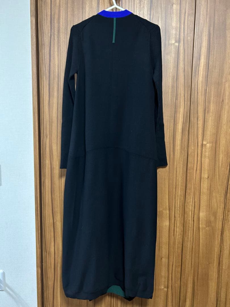 美品★ レイヤードミックスデザインニットワンピース